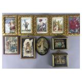 10 framed wall art, advertising, 3-D shadowboxes