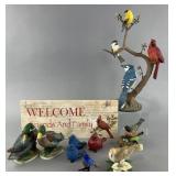Group of bird figures & decorative accessories,