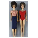 2 1962 Brunette Bubble Cut Barbie dolls, one