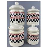 Set of 4 Coca-Cola jars by Gibson, ca. 1997,