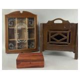 Music cabinet with glass door, magazine rack and