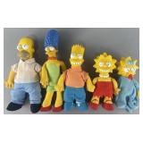 5 vintage 'The Simpsons' dolls, ca. 1990, 7'-12'