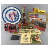 Group of Coca-Cola collectibles, metal plane coin