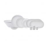 KARACA 59-Pc Dinnerware Set for 12 White Gold