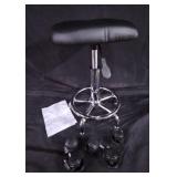 Adjustable Rolling Stool 14x14x20 Black Chrome Bas