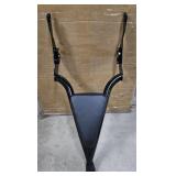 Group of items: Padded Seat on frame, white table