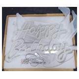 Happy Birthday White Decorative Neon Sign