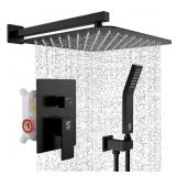 SR SUN RISE 16 Rainfall Shower Set Matte Black