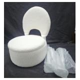 White Sherpa Chair Round Seat