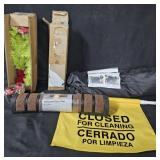 Window curtain rods, tent for baby, door mat and