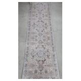 Runner Rug Floral Pattern Neutral Tone