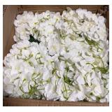 White Faux Silk Hydrangea Flower Heads