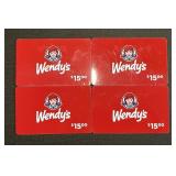 4 - $15 WENDYï¿½S GIFT CARDS ($60 TOTAL)