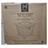 Fire Pit and table. 30' square. Not checked for