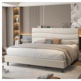 Upholstered Bed Frame With Headboard, NOT CHECKED