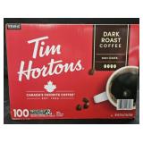 Tim Horton's dark roast coffee keurig cups 100