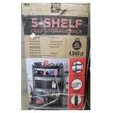 5-Tier Deep Storage rack. Not checked for