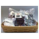 Bread Basket w 5 Asst Fabric Liners for Bread,