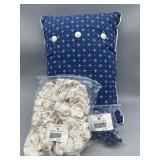 Traditional Blue Pillow Approx 14x20ï¿½ & 2 Garters