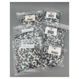 6 Asst Traditional Holly Fabric Liners -