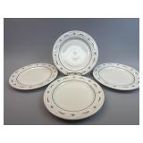 4 - 10 inch Dinner Plates - Blue USA Pottery