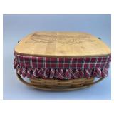 Red Homecoming Basket w Liner, Protector & Lid -