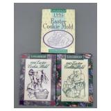 3 Easter Cookie Molds Longaberger 1995, 1996 &