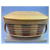 Cake Basket w Riser, Woodcrafts Lid & Protector -