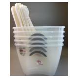 5 - 66 Quart Totes w 5 Lids