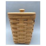 Longaberger Medium Spoon Basket w Lid & Protector