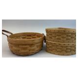 1 Darning & 2 Small Corner Baskets - Longaberger