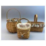 Pumpkin, Candle & Sweetheart Baskets w 2 Liners,