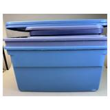 4 Assorted Totes w Lids - 2 are 33 Gallon &