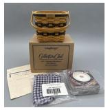 J.W. Miniature Two-Pie Basket Combo w Box, Liner,