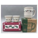 Set of 2 Votive Cups & 1 Coffee Mug - Traditional