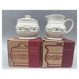 Sugar Bowl w Lid & Creamer - Longaberger USA