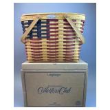 25th Anniversary Flag Basket w Woodcrafts Lid,