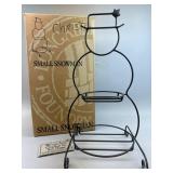 Small Wrought Iron Snowman Stand Rack - 23 inches