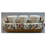 Large Flower Pot Combo w 3 Flowerpots & Saucers