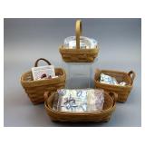 4 Booking Baskets all w Liners, 3 w Protectors -