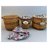 3 May Floral Baskets w 2 Liners, 2 Protectors & 1