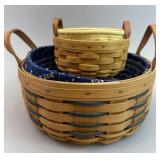 Blue Weave Darning Basket & Saffron Basket Both w