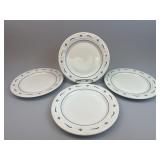 4 - 10 inch Dinner Plates - Blue USA Pottery