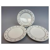 3 - 10 inch Dinner Plates - Blue USA Pottery