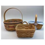 3 Longaberger Baskets - Crisco, Peg, Century, 2