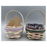 2 Small Easter Baskets - Longaberger  2000