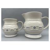 Large & Small Pitchers - USA Longaberger Pottery
