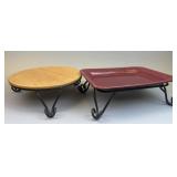 2 LB Wrought Iron Stands - 1 w USA Pottery