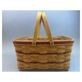 Large Red Market Basket w Protector - Longaberger