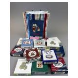 Longaberger Fabric Bag w 16 APPROX. Assorted Tie